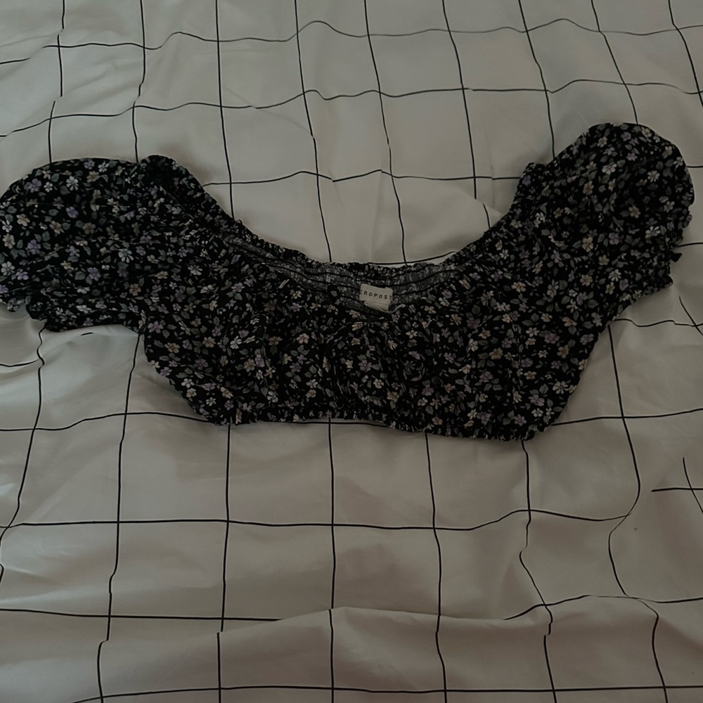 Areopostal floral black tank